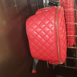 Like dreams red leather quilted fanny pack
